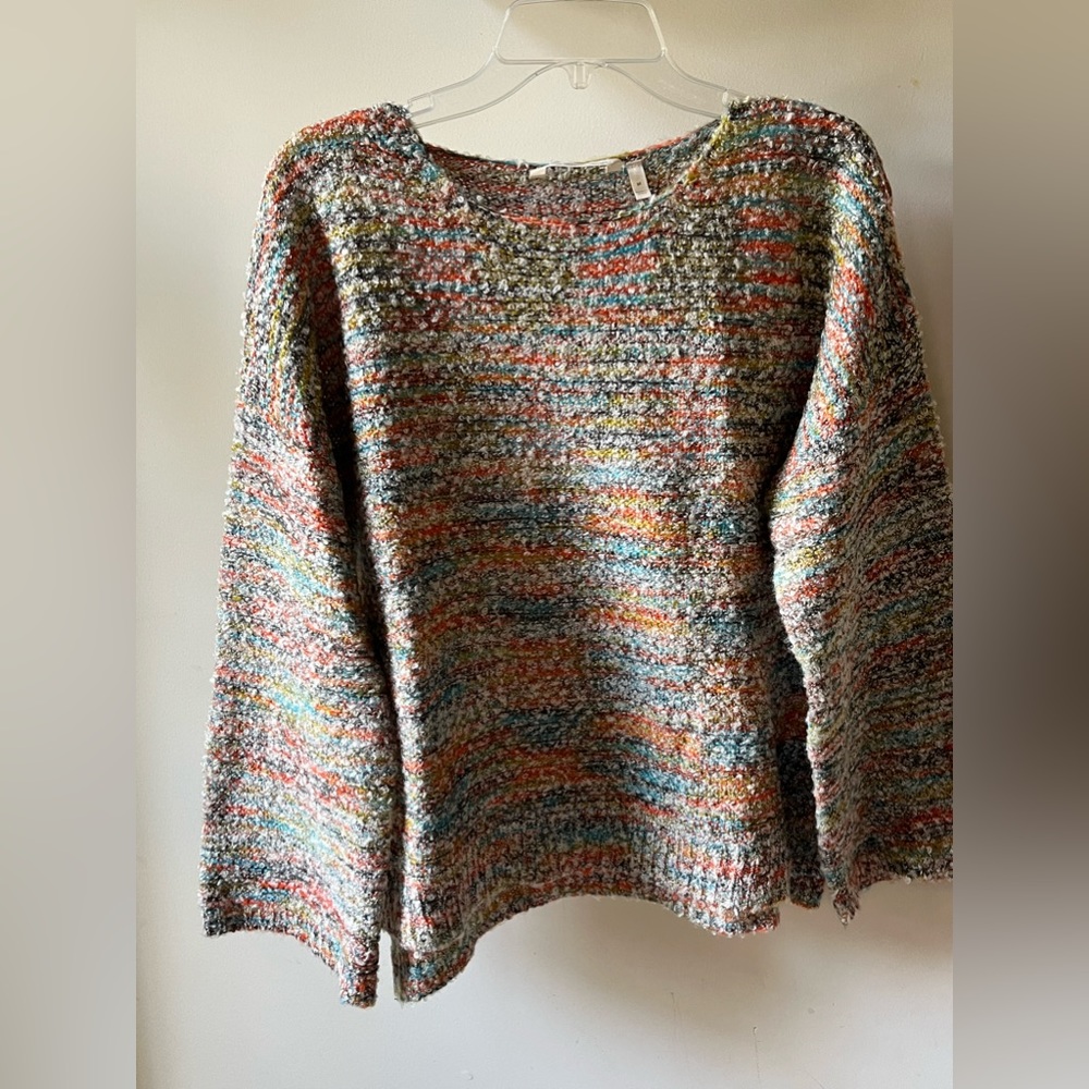 Soft surroundings, multicolor, space dye rainbow sweater, scoopneck EUC medium - Picture 2 of 7